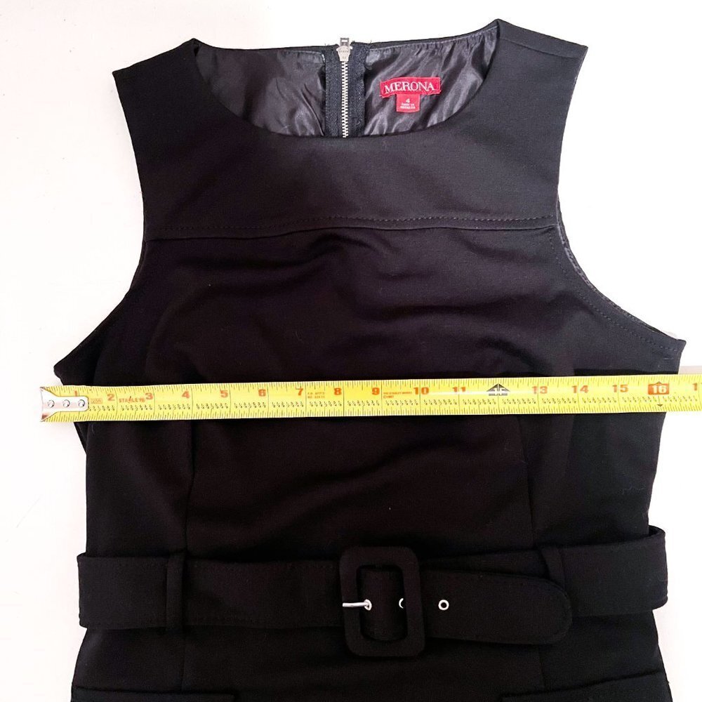 Belted Little black dress with pockets - Picture 4 of 8